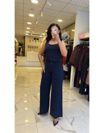 Yusuf Özdemir Lacivert  Çift Düğmeli Pantolon