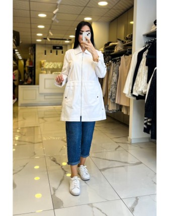 Ekol Ekru Büzgülü Trençkot