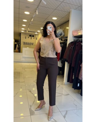 Ekol Kahverengi Beli Lastikli Pantolon