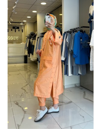 Maq Mercan Kolları Taş İşlemmeli Cep Detaylı,Kapüşonlu Beli Lastikli Takım