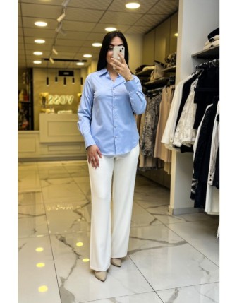 Ekol Mavi Düğmeli Gömlek