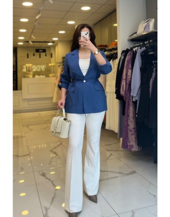 Ekol İndigo Büzgülü Ceket 