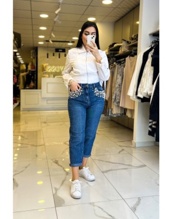 Vosse Mavi İncili Kot Pantolon 