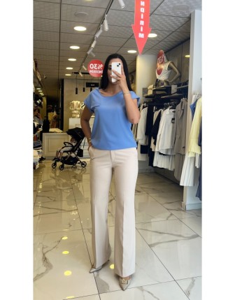 Vosse Mavi Cep Detaylı  Basic Bluz