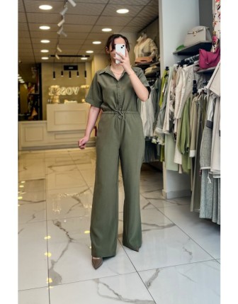 On Fashıon Haki Beli Büzgülü Tulum 