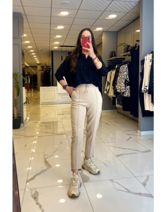Onfashion Kum Beli Lastikli Cep Detaylı Pantolon 