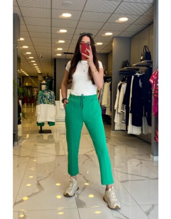 On Fashion Yeşil Beli Lastikli Cep Detaylı Eşofman Altı