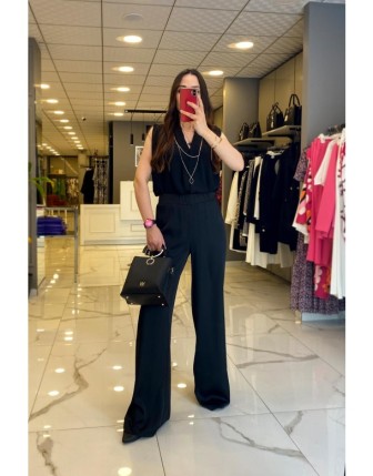 Miarte Siyah Bol Paça Pantolon 