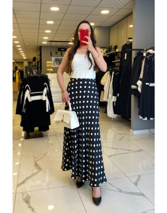 Ekol Siyah Puanteyli Beli Lastikli Saten Etek