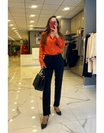 Ekol Siyah Cep Detaylı Dar Paça Pantolon 