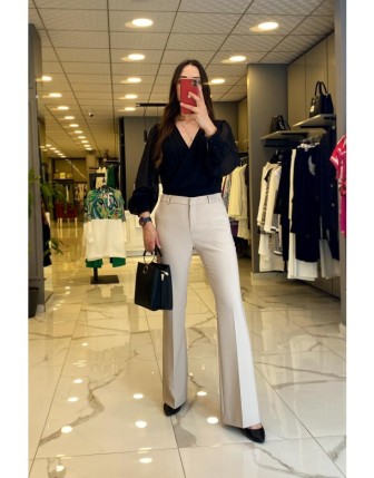 Ekol Kum İspanyol Paça Cep Detaylı Pantolon