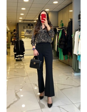 Hukka Siyah İspanyol Paça Pantolon