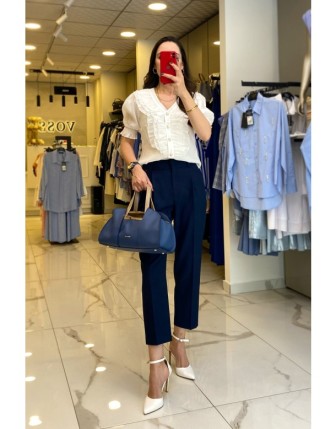 Ekol Lacivert Bilek Boy Havuç Paça Pantolon