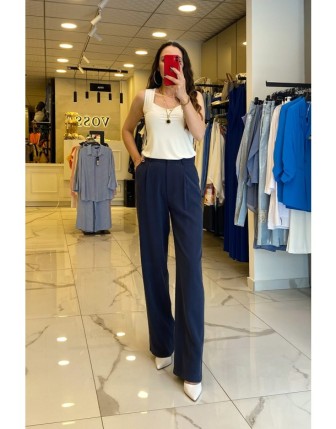 Ekol Lacivert Düz Kesimm Cepli Pantolon