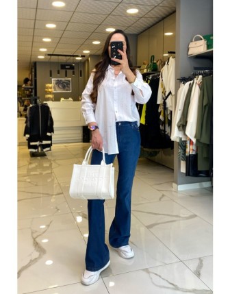 Ekol İndigo İspanyol Paça Tensel Kot Pantolon