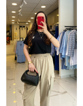 On Fashıon siyah Kalp Figürlü Tişört