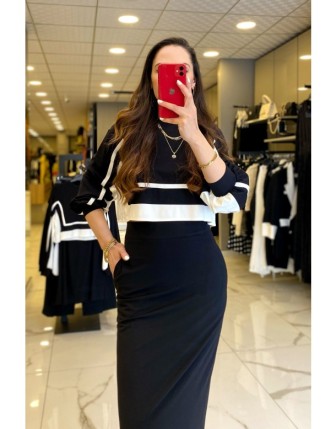 On Fashıon Siyah Uzun Kollu Crop Bluz