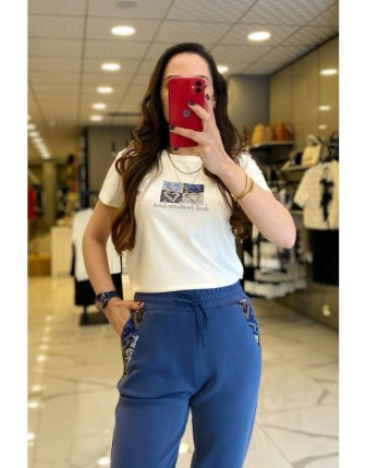 On Fashıon Ekru Sim Detaylı Bluz