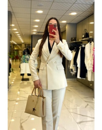 Ekol Taş Gold Düğmeli Cep Detaylı Ceket 