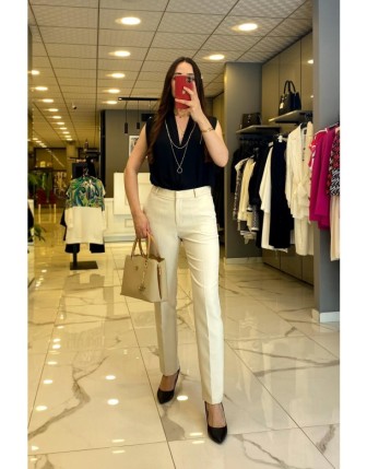 Ekol Taş Tek Düğmeli Cep Detaylı Pantolon 