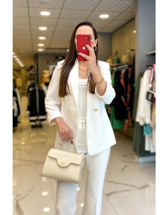 Ekol Ekru Gold Düğme Ve Cep Detaylı Blazer Ceket