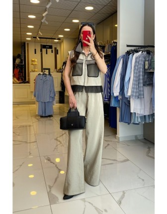 Miarte Bej fileli Organize Tül Detaylı Takım