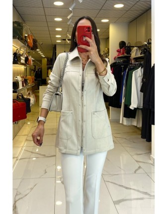 Ekol Taş Süet Fermuarlı Ve Cep Detaylı Ceket