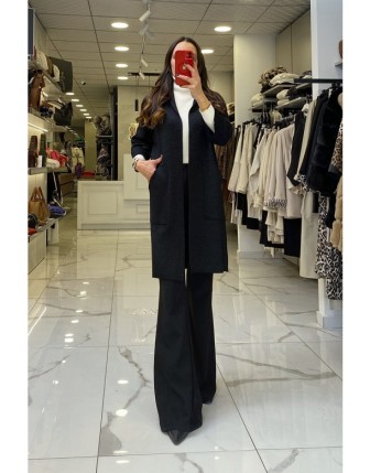 On Fashion Siyah Cepli Hırka 