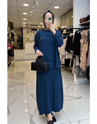 Tığ Triko Petrol Etekli Rayon Takım