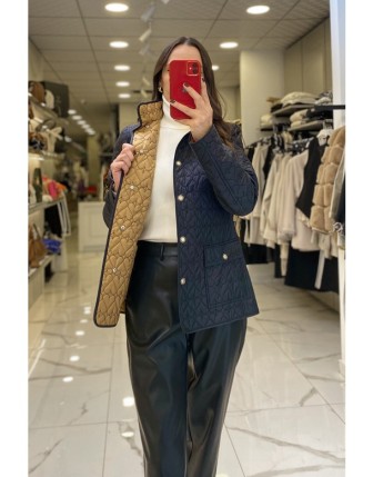 Ekol Siyah Kapitone Çift Taraflı Mont