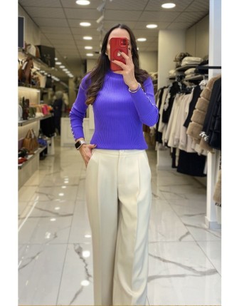 Vosse Mor Dik Yaka Fitilli Kazak 