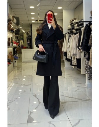 Ekol Siyah Torba Cepli Kaşe Kaban 