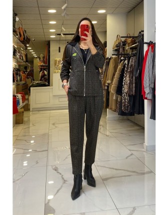 Ekol Siyah Fermuarlı,Kapüşonlu Takım