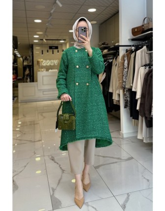 Mascara Yeşil Tüvid Düğmeli Ceket 