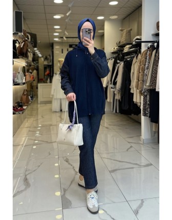 Tığ Triko Lacivert Triko Denim Takım