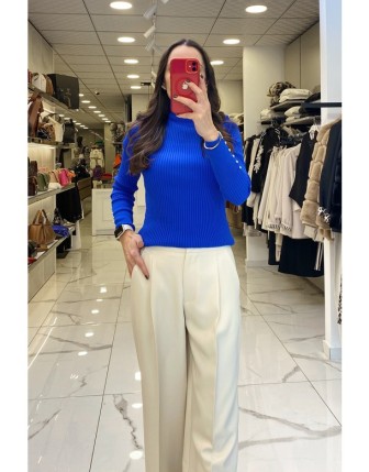 Vosse Saks  Balıkçı Yaka Fitilli Kazak 