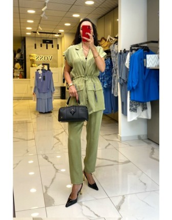 Ekol Çağla Beli Büzğülü Cep Aksesuarlı Takım