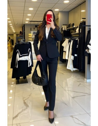 Ekol Siyah Cep Detaylı Dar Paça Pantolon