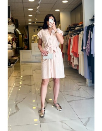 Sedna Pembe Simli Elbise