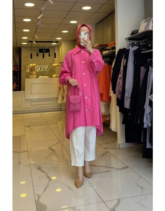 Mascara Pembe Aksesuar Detaylı Tunik